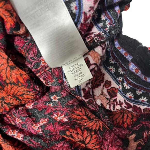 Old Navy Women’s Floral Boho Peasant Blouse M | Long Sleeve Tassel Top - Picture 14 of 14